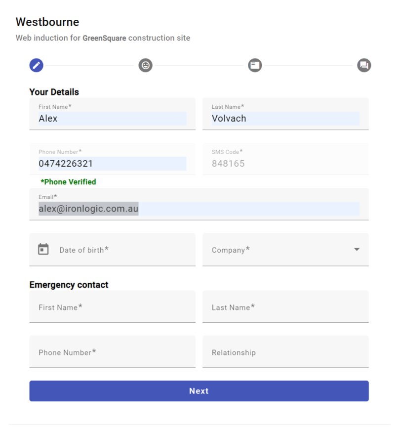 Flexible induction and sign in - User manual